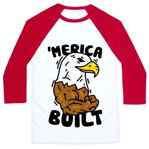 'MERICA BUILT UNISEX CLASSIC BASEBALL TEE
