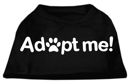 Mirage Pet Products 51-139 LGBK Adopt Me Screen Print Shirt Black Lg -