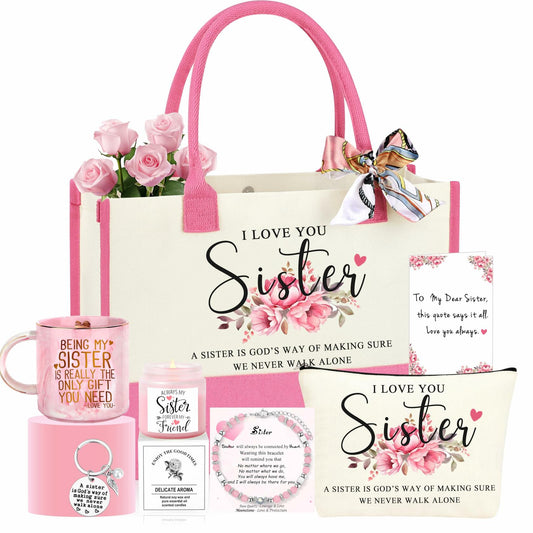 JTENGTOP Sister Gifts Basket Set of 7 Glass Clear Christmas Mothers Day