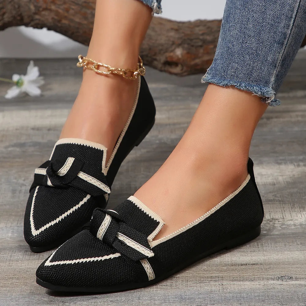 Point Toe Mesh Flat Slip-Ons
