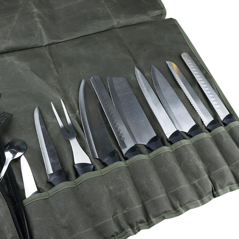 Portable Kitchen Cooking Chef Knife Bag Roll Bag Carry Case Bag