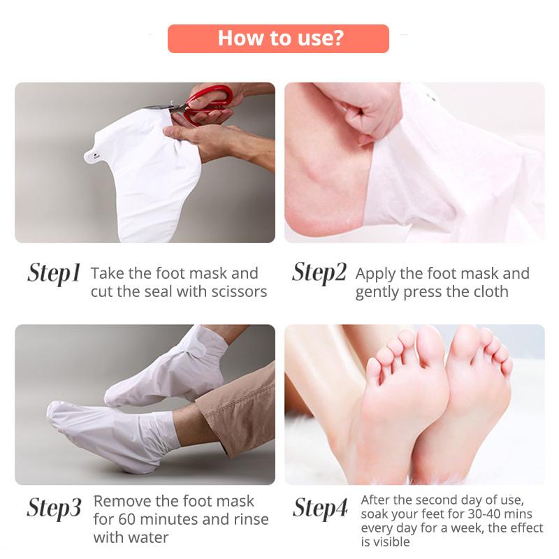 3packs=6pcs Baby Foot Peeling Renewal Foot Mask Remove Dead Skin