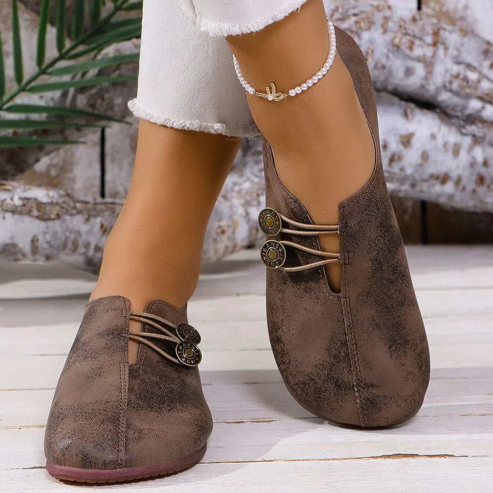 Round Toe Flat Slip-Ons