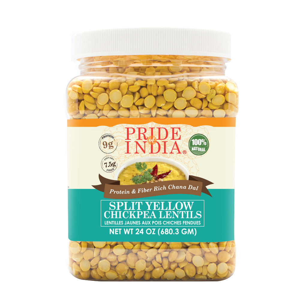 Indian Split Yellow Chickpea Lentils - Protein & Fiber Rich Chana Dal Jar