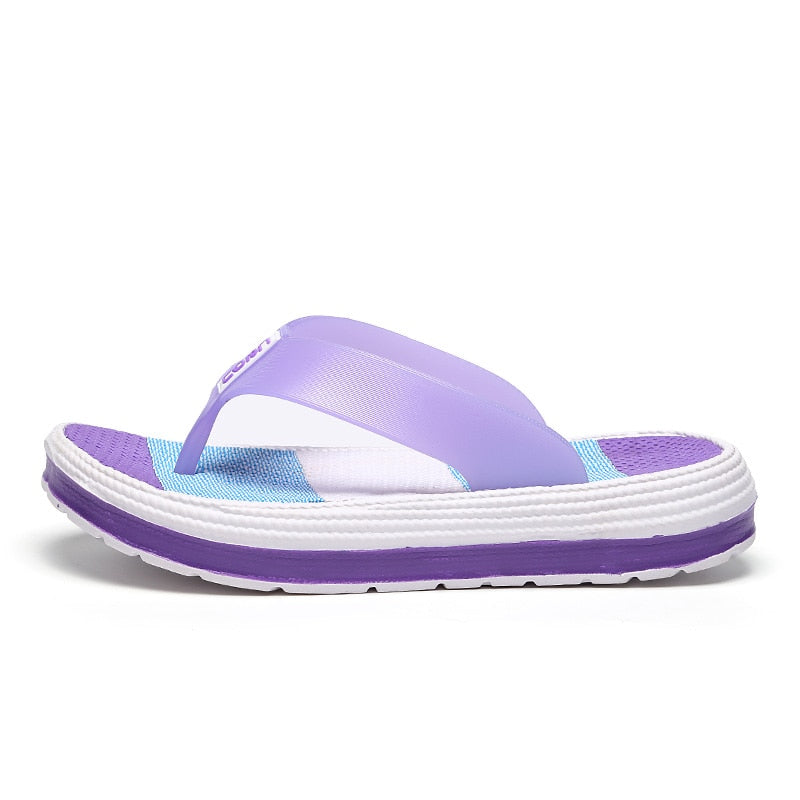Summer Slippers Women Casual Massage Durable Flip Flops Beach Sandals Female Wedge Shoes Striped Lady Room Slippers