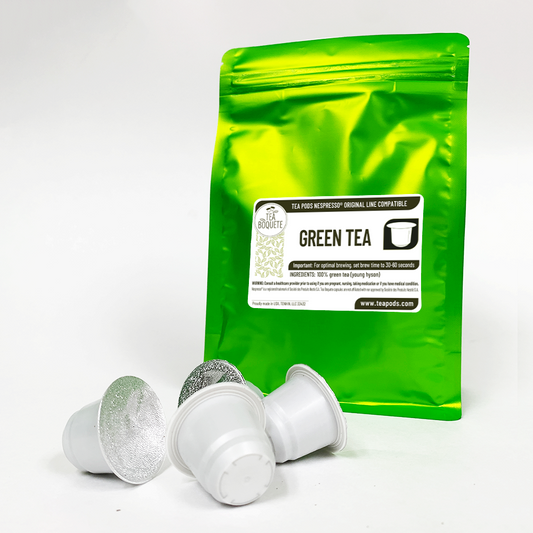 Green tea pods for Nespresso brewers OriginalLine compatible capsules