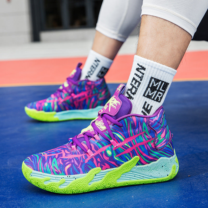 Three ball, third-generation purple MB.03 men's and women's indoor and outdoor shock-absorbing and anti slip basketball shoes